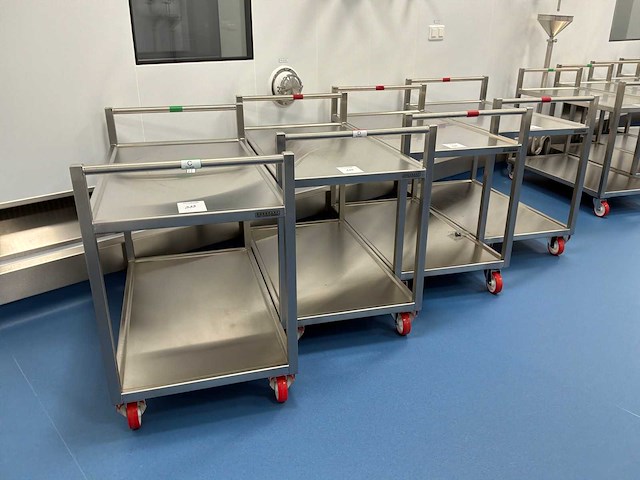Bosgraaf roestvrijstalen laboratorium trolley (4x) - afbeelding 1 van  3