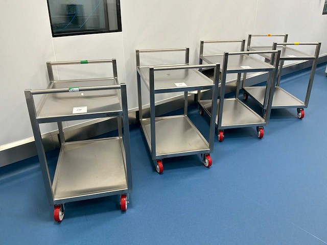 Bosgraaf roestvrijstalen laboratorium trolley (4x) - afbeelding 2 van  3