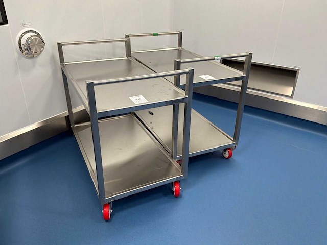 Bosgraaf roestvrijstalen laboratoriumkar (2x) - afbeelding 1 van  3