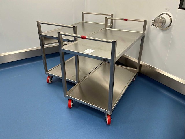 Bosgraaf roestvrijstalen laboratoriumkar (2x) - afbeelding 2 van  3
