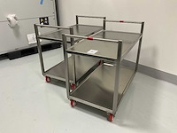 Bosgraaf roestvrijstalen laboratoriumkar (2x) - afbeelding 1 van  5