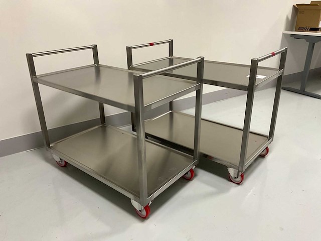Bosgraaf roestvrijstalen laboratoriumkar (2x) - afbeelding 2 van  5