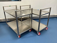 Bosgraaf roestvrijstalen laboratoriumkar (2x) - afbeelding 1 van  3