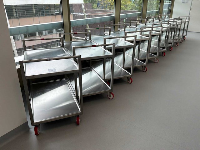 Bosgraaf roestvrijstalen laboratoriumwagen (10x) - afbeelding 1 van  4