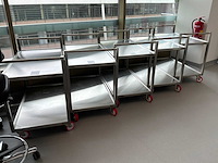 Bosgraaf roestvrijstalen laboratoriumwagen (5x)
