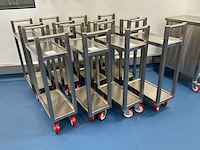 Bosgraaf roestvrijstalen laboratoriumwagen (8x) - afbeelding 1 van  3