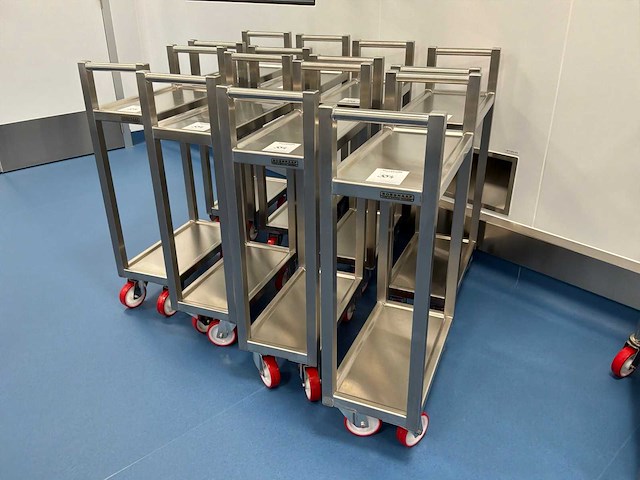 Bosgraaf roestvrijstalen laboratoriumwagen (8x) - afbeelding 2 van  3