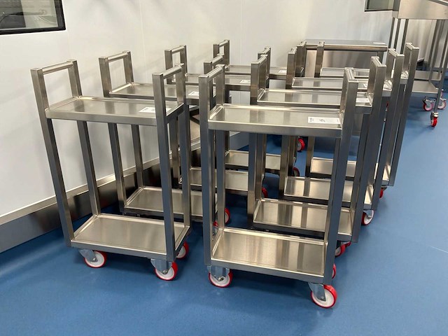 Bosgraaf roestvrijstalen laboratoriumwagen (8x) - afbeelding 3 van  3