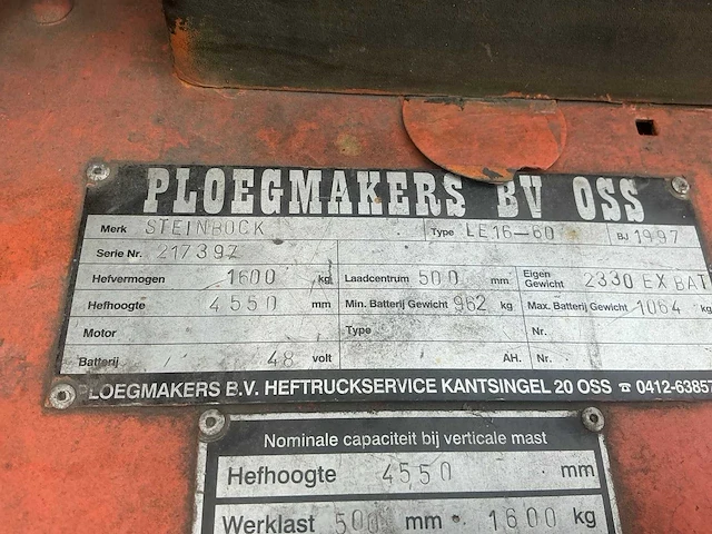 Boss le16-60 vorkheftruck elektrisch - afbeelding 6 van  14
