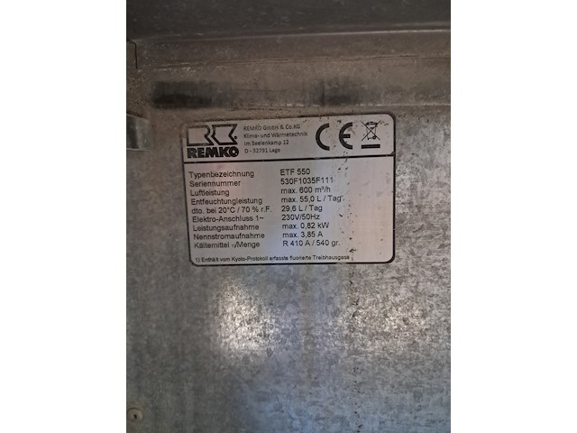 Bouwdroger 50l 230v remko, etf550, bouwjaar 2015 - afbeelding 18 van  18