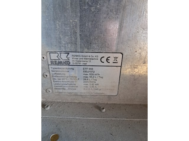 Bouwdroger 50l 230v remko, etf550, bouwjaar 2017 - afbeelding 17 van  18
