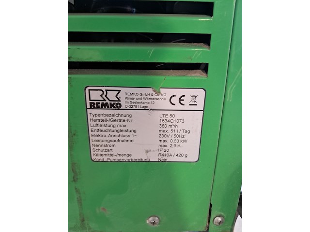 Bouwdroger 50l 230v remko, lte50, bouwjaar 2019 - afbeelding 17 van  18