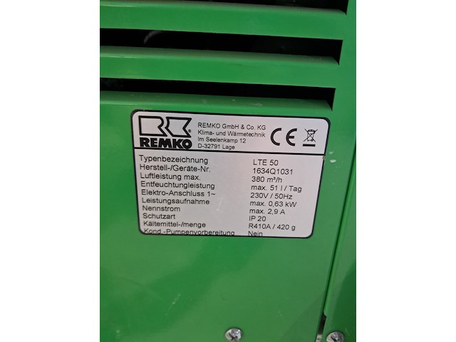 Bouwdroger 50l 230v remko, lte50, bouwjaar 2019 - afbeelding 11 van  20