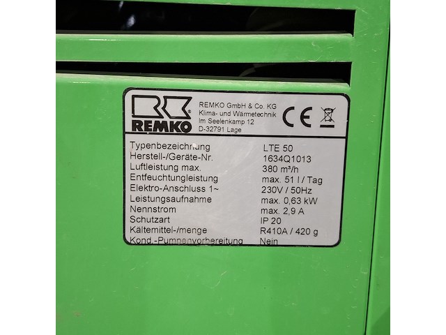 Bouwdroger 50l 230v remko, lte50, bouwjaar 2019 - afbeelding 6 van  7