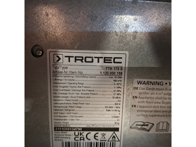 Bouwdroger 50l 230v, trotec, ttk 0175 s, 2022 - afbeelding 6 van  7