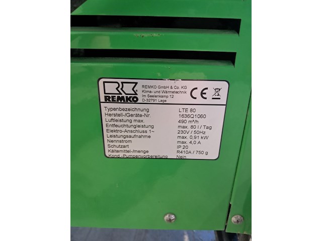 Bouwdroger 82l 230v remko, lte80, bouwjaar 2019 - afbeelding 10 van  20