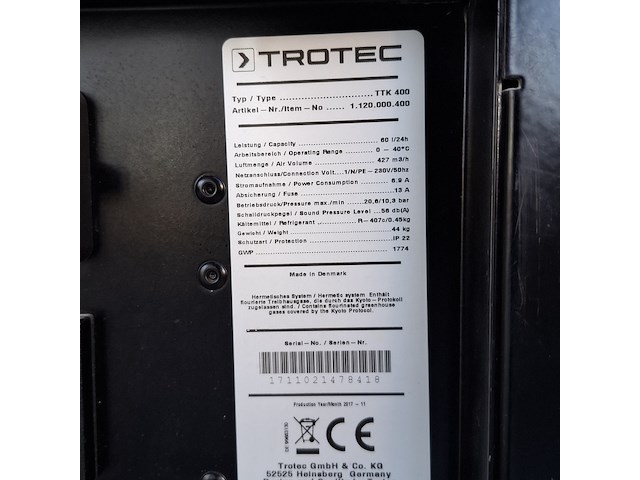 Bouwdroger, trotec, ttk 400, oranje - afbeelding 2 van  10