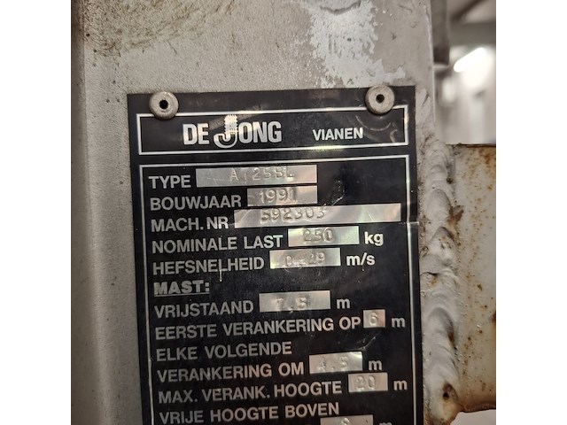 Bouwlift, de jong, at25bl, 1991 - afbeelding 15 van  17