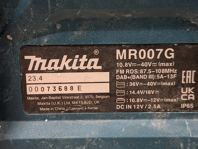 Bouwradio bluetooth / dab+, makita, mr007g, 2023 - afbeelding 6 van  9