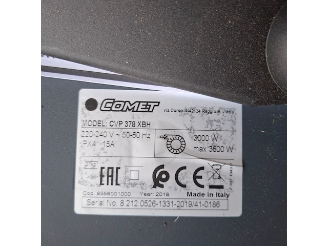 Bouwstofzuiger comet, cvp 378 xbh, bouwjaar 2019 - afbeelding 5 van  6