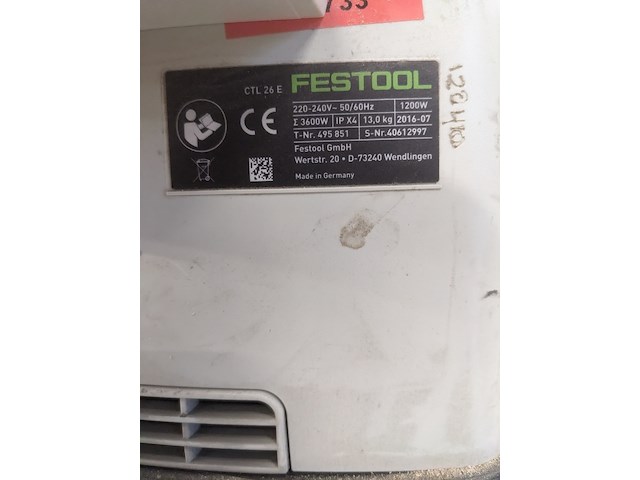 Bouwstofzuiger, festool, ctl 26e, 2016 - afbeelding 5 van  5