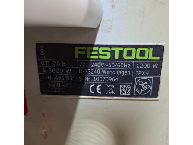 Bouwstofzuiger festool, ctl 26e, bouwjaar 2009 - afbeelding 5 van  7