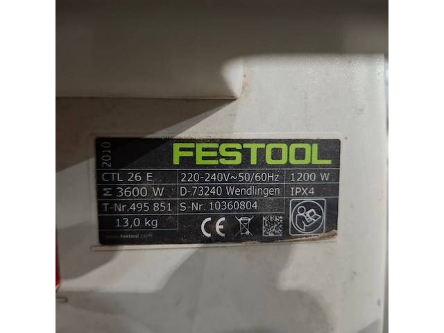 Bouwstofzuiger festool, ctl 26e, bouwjaar 2010 - afbeelding 6 van  6
