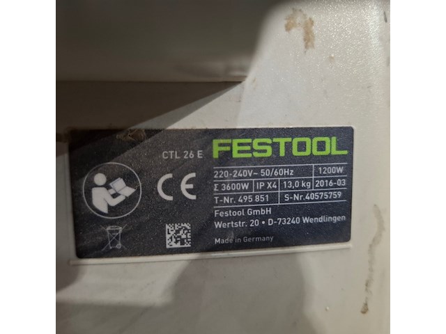 Bouwstofzuiger festool, ctl 26e, bouwjaar 2016 - afbeelding 6 van  7