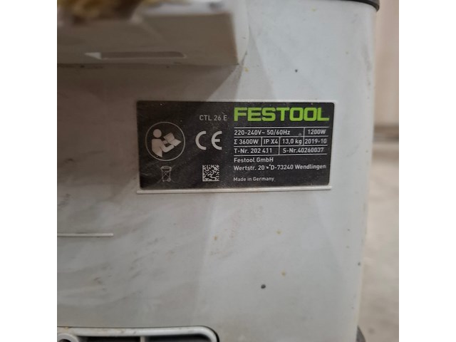 Bouwstofzuiger festool, ctl 26e, bouwjaar 2019 - afbeelding 9 van  9