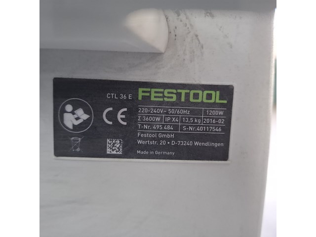 Bouwstofzuiger festool, ctl 36 e le, bouwjaar 2016 - afbeelding 6 van  7