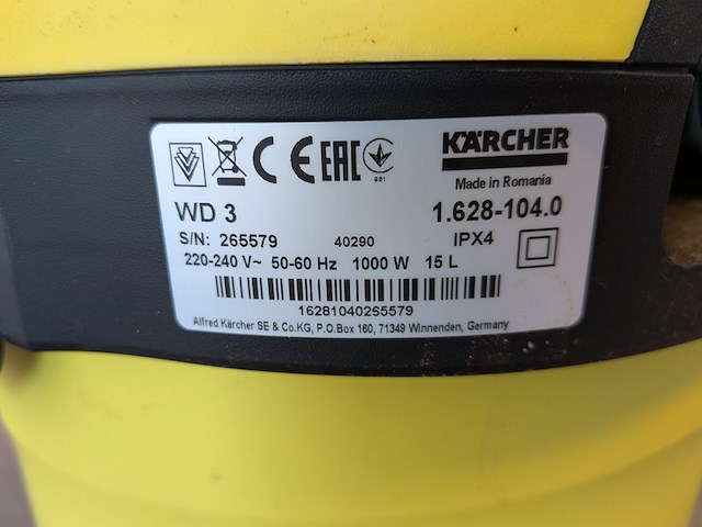 Bouwstofzuiger kärcher, wd3 - afbeelding 6 van  6
