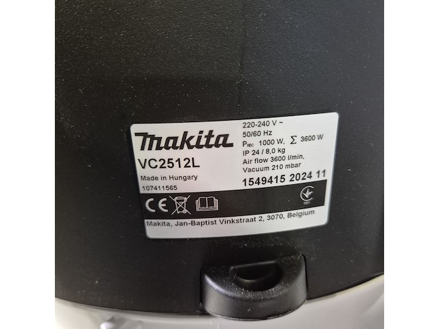 Bouwstofzuiger, makita, vc2512l, 2024 - afbeelding 7 van  9