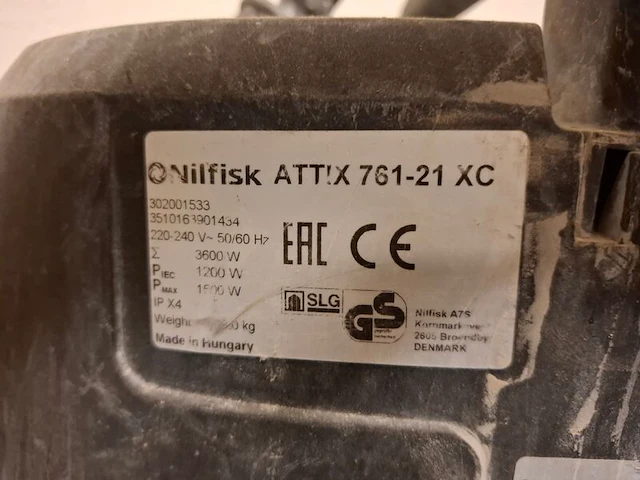 Bouwstofzuiger nillfisk, attix 761-21c - afbeelding 5 van  5