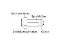 Boxbolt bq2z12 hollow profile fixing galvanised steel for steel construction zilver - afbeelding 2 van  3