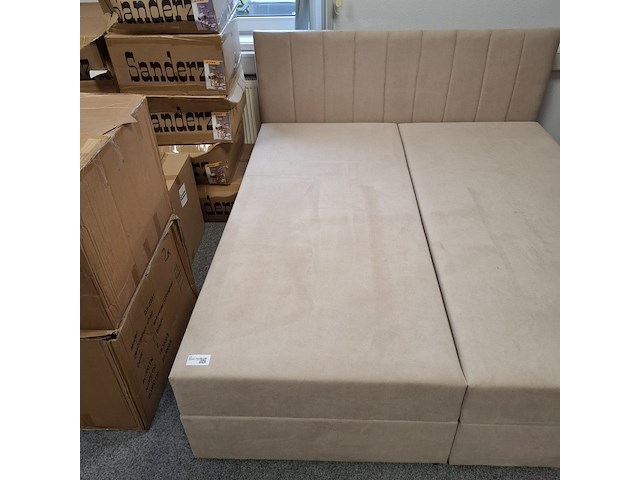 Boxsping met opbergruimte beige - afbeelding 4 van  5