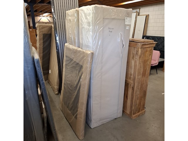 Boxsping met opbergruimte beige - afbeelding 3 van  3