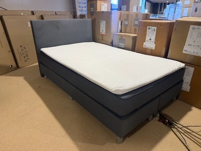 Boxspring 120 x 200, antraciet - afbeelding 1 van  4