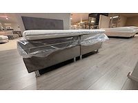 Boxspring – 160 x 200 cm – velvet grijs – inclusief topper – pocketvering – cooltouch matrassen - afbeelding 3 van  3