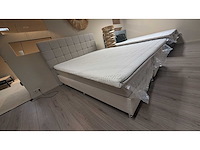 Boxspring – 160x210 cm – beige – inclusief topper – pocketvering – cooltouch matrassen - afbeelding 2 van  2