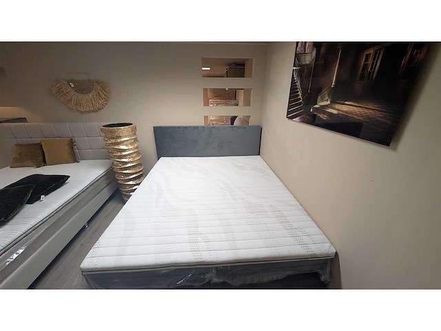 Boxspring – 180x210 cm – velvet groen – inclusief topper – pocketvering – cooltouch matrassen - afbeelding 4 van  4