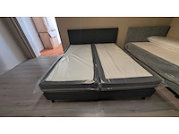 Boxspring emma – 140 x 200 cm – antraciet – inclusief topper – pocketvering – cooltouch matrassen + emma kussens - afbeelding 1 van  3