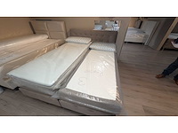 Boxspring emma– 160 x 200 cm – velvet grijs – inclusief topper – pocketvering – cooltouch matrassen + emma kussens - afbeelding 3 van  5