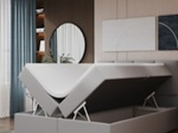 Boxspring met opbergfunctie, 140x200, beige, showroom model - afbeelding 2 van  5