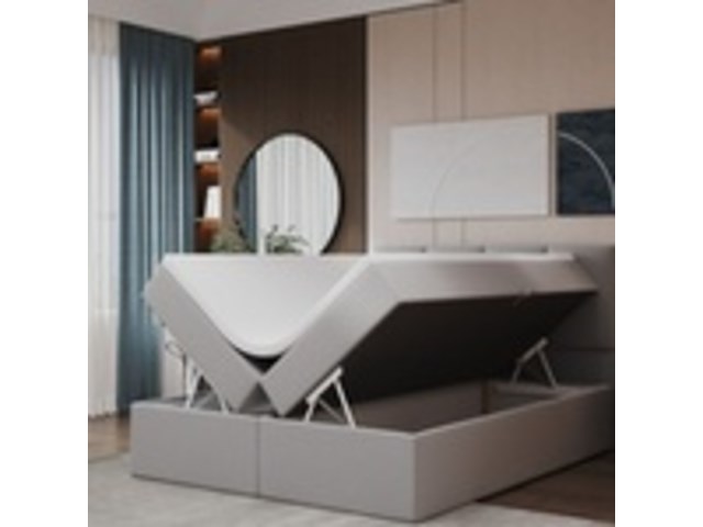 Boxspring met opbergfunctie, 180x200 cm, licht grijs - afbeelding 2 van  2