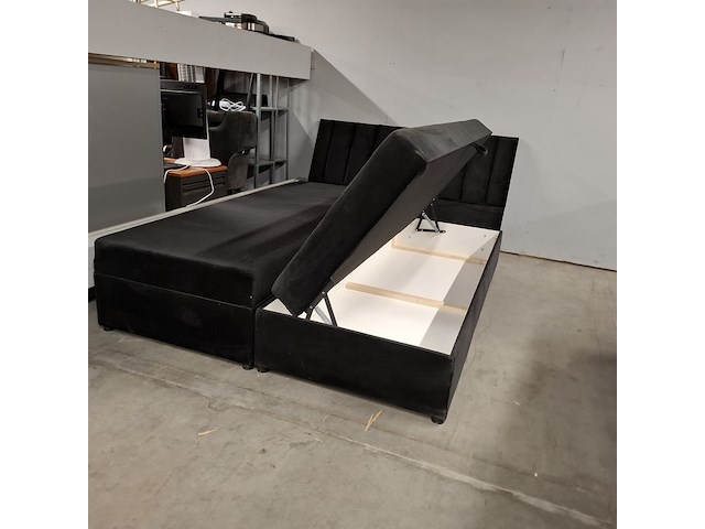 Boxspring met opbergfunctie showroom model 160x200 cm, hollandia, zwart - afbeelding 4 van  6