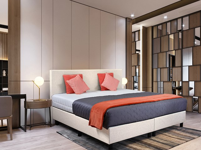 Boxspringcombinatie 180/200, m-ray, valencia, beige - afbeelding 1 van  5