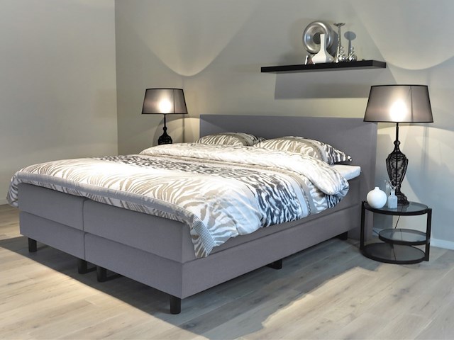 Boxspringcombinatie 180/200, m-ray, valencia deluxe, grijs - afbeelding 1 van  6