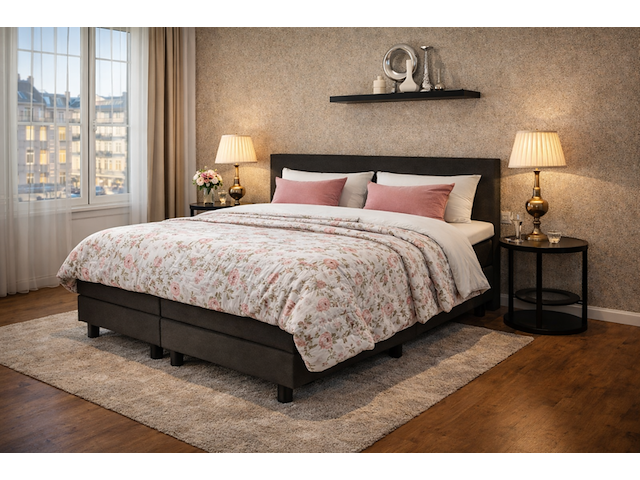 Boxspringcombinatie, m-ray, valencia deluxe, antraciet - afbeelding 1 van  6