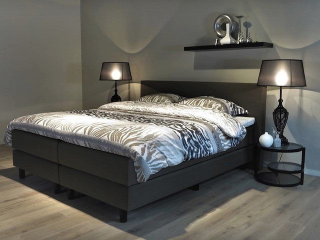 Boxspringcombinatie, m-ray, valencia deluxe, antraciet - afbeelding 1 van  4