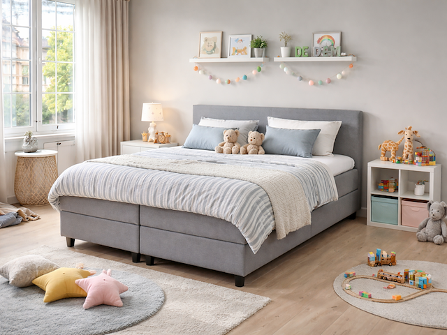 Boxspringcombinatie, m-ray, valencia deluxe, grijs - afbeelding 1 van  6
